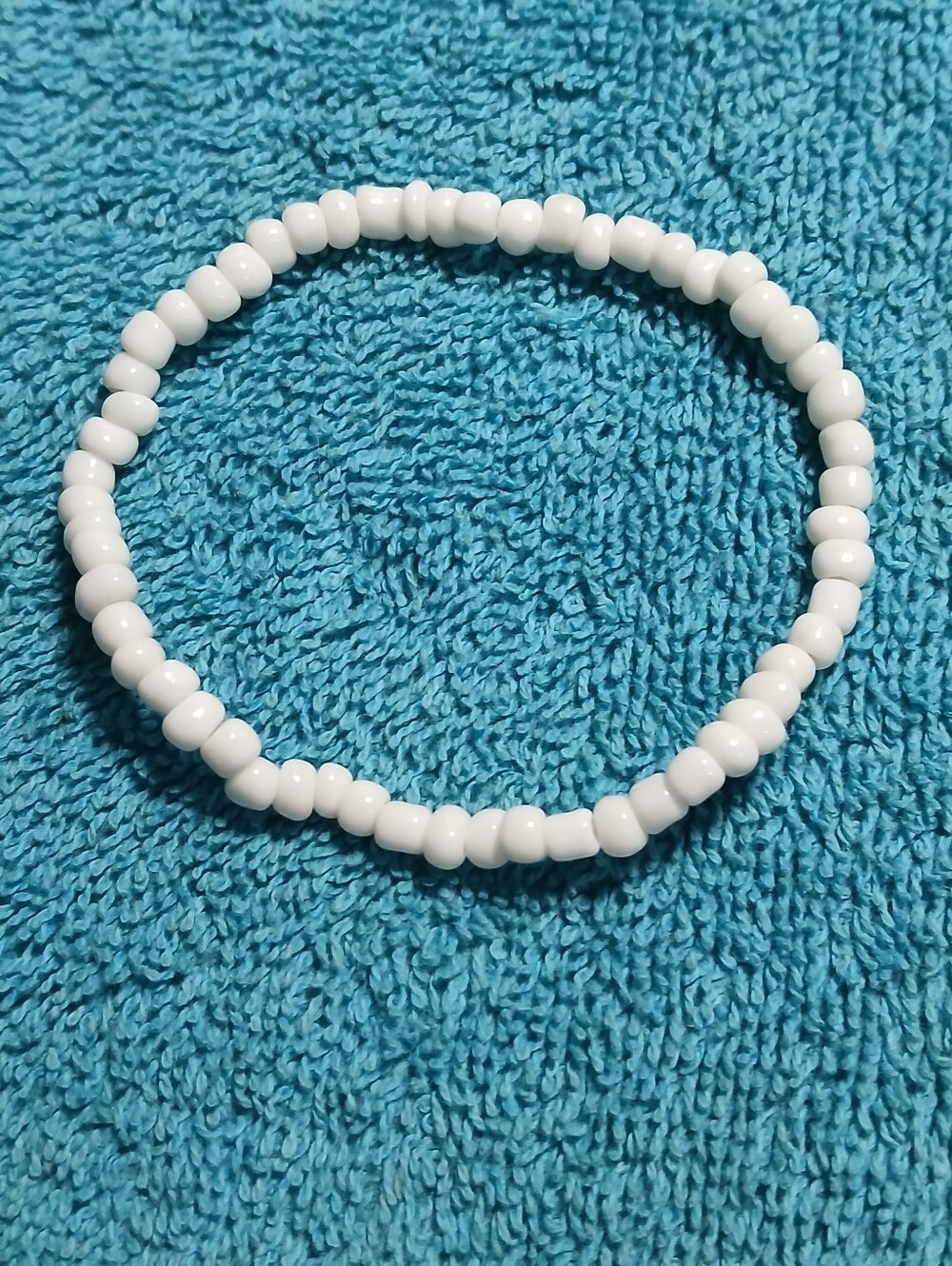 White Beaded Stretch Bracelet